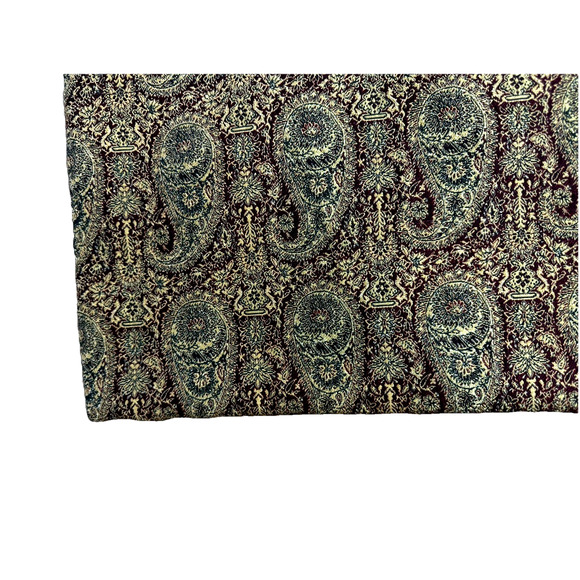Vintage Paisley Stunning Fabric Textile Throw Blanket Maroon Gold Intricate - Picture 7 of 9